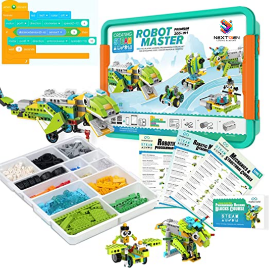 NextGen Robotics Senior – 200-in-1 Programmable Coding Robot Kit | Advanced Project-Based & Hands-On Robotics Set for Kids
