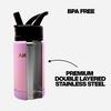AHAVA 350 ml Insulated Water Bottle | 12H Hot, 24H Cold | BPA Free | Premium Stainless Steel Water Bottle for School Children with Silicone boot protector