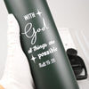 AHAVA Christian Gift Stainless Steel Hot Water Bottle | 750 ml | 2 Lids | Dishwasher Safe | 12hrs Hot, 24hrs Cold | with God All Things are Possible | Matthew 19:26 (Dark Slate Green)
