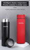 Temperature Display 500ml Smart Water Bottle, Coffee Flask | 6 Months Warranty | 316 Insulated Stainless Steel | 12H Hot, 24H Cold | BPA-Free | Leakproof | Thermos for Sports, Travel, School (Red)