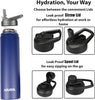 AHAVA 750ml Insulated Water Bottle | 12H Hot, 24H Cold | BPA-Free| 2 Lids: Straw & Spout | Dishwasher Safe, Premium Stainless Steel for Gym, Office, Travel, School (Estate Blue)