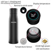 AHAVA Self Cleaning UV Sterilizing Smart Water Bottle 500ml | 316 Superior Insulated Stainless Steel | 6 Months Warranty | Temperature Display & Drink Reminders | for Travel, Gym, School, Office (Black)